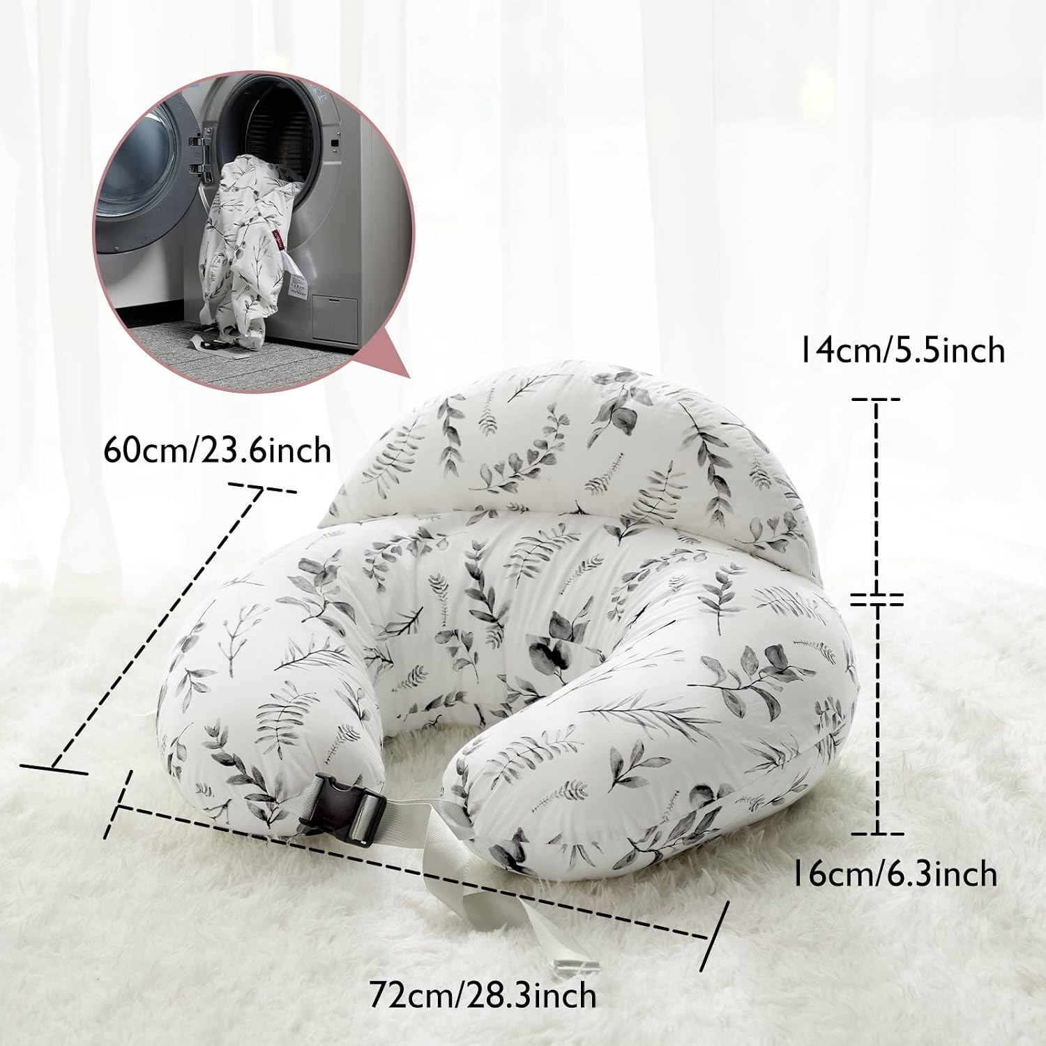 Thumbnail 5 de momcozy Nursing Pillow, Ergonomic Breastfeeding Support with Ink Wash Leaves - A practical helper for comfy feeding