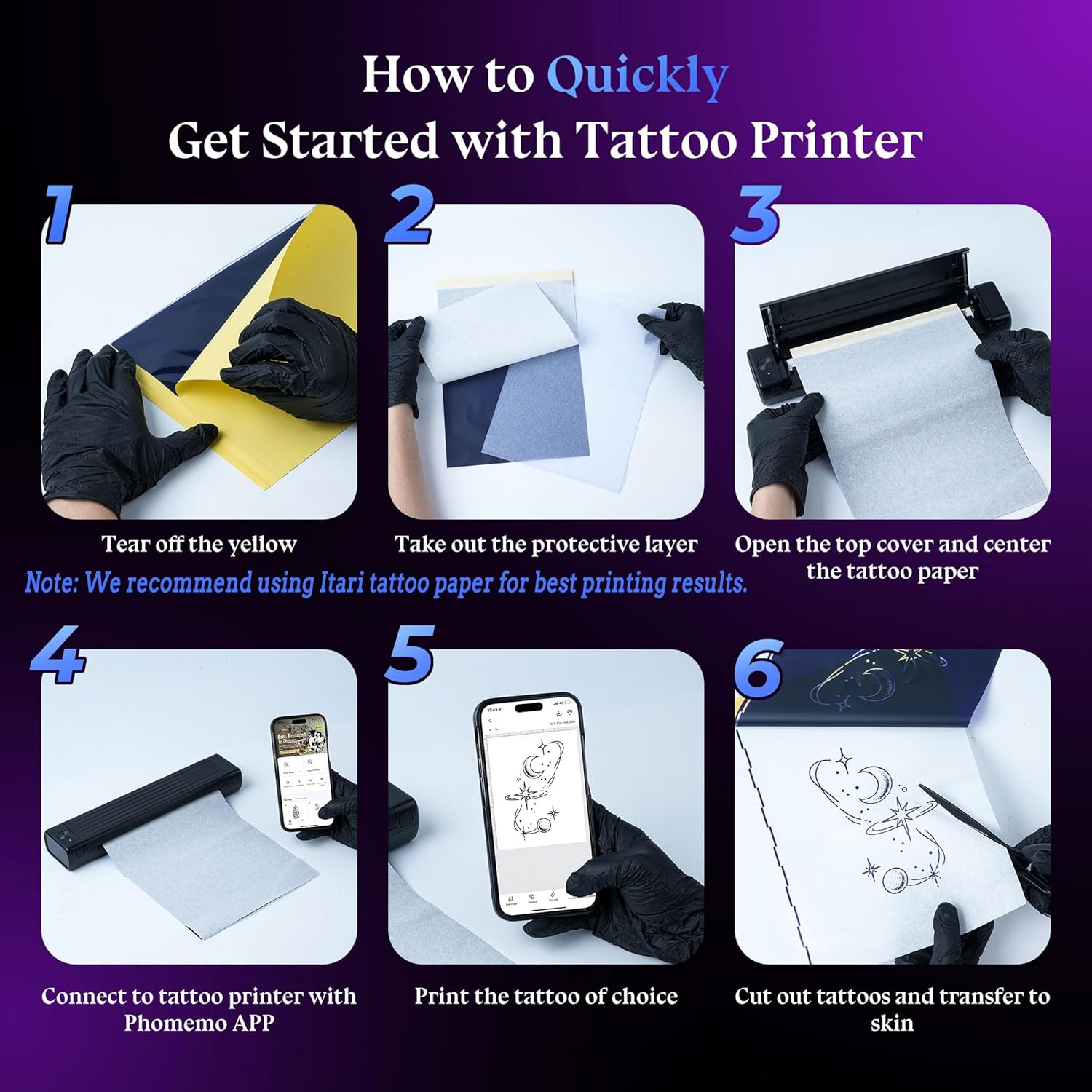 Thumbnail 6 de Itari A886 Tattoo Stencil Printer Kit — 10 pcs stencil printer 🖨