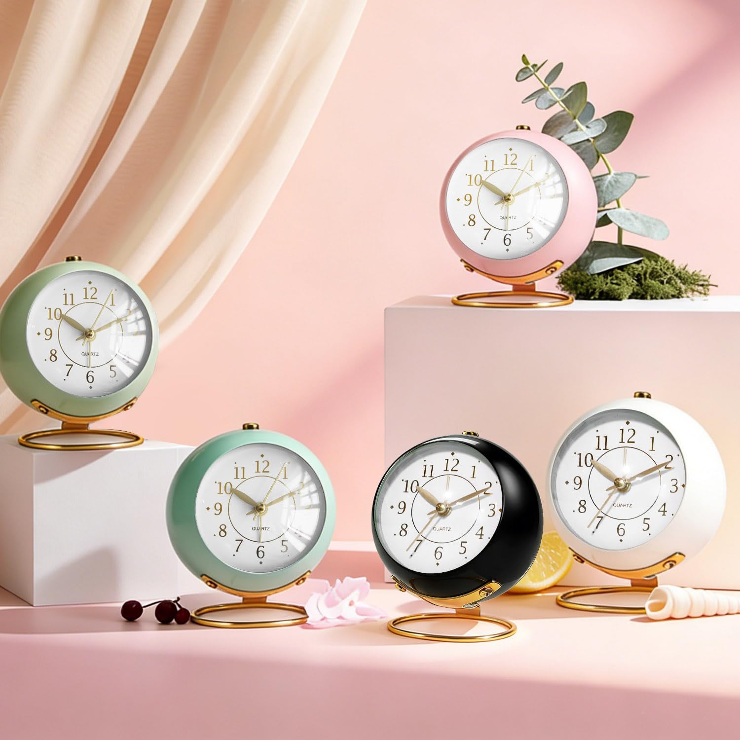 Thumbnail 6 de Azxb Azxb-alarm clock analoge wekker met stil uurwerk en nachtlampje