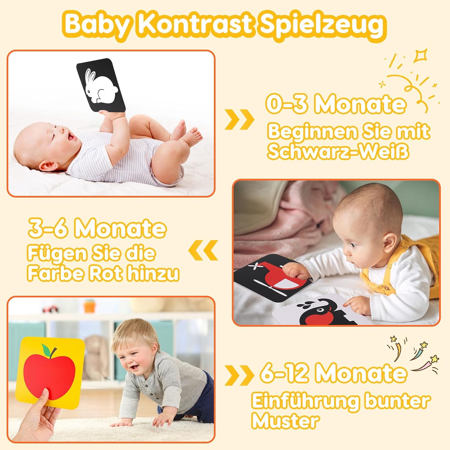 Thumbnail 4 de Kontrastbuch mit Spiegel: Schwarz-Weiß-Kontrastkarten für Babys ab Geburt