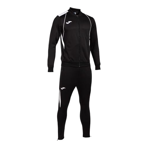 Detalle de Joma Chándal Hombre Negro M: chaqueta con cremallera y pantalón largo para entrenamiento y uso diario