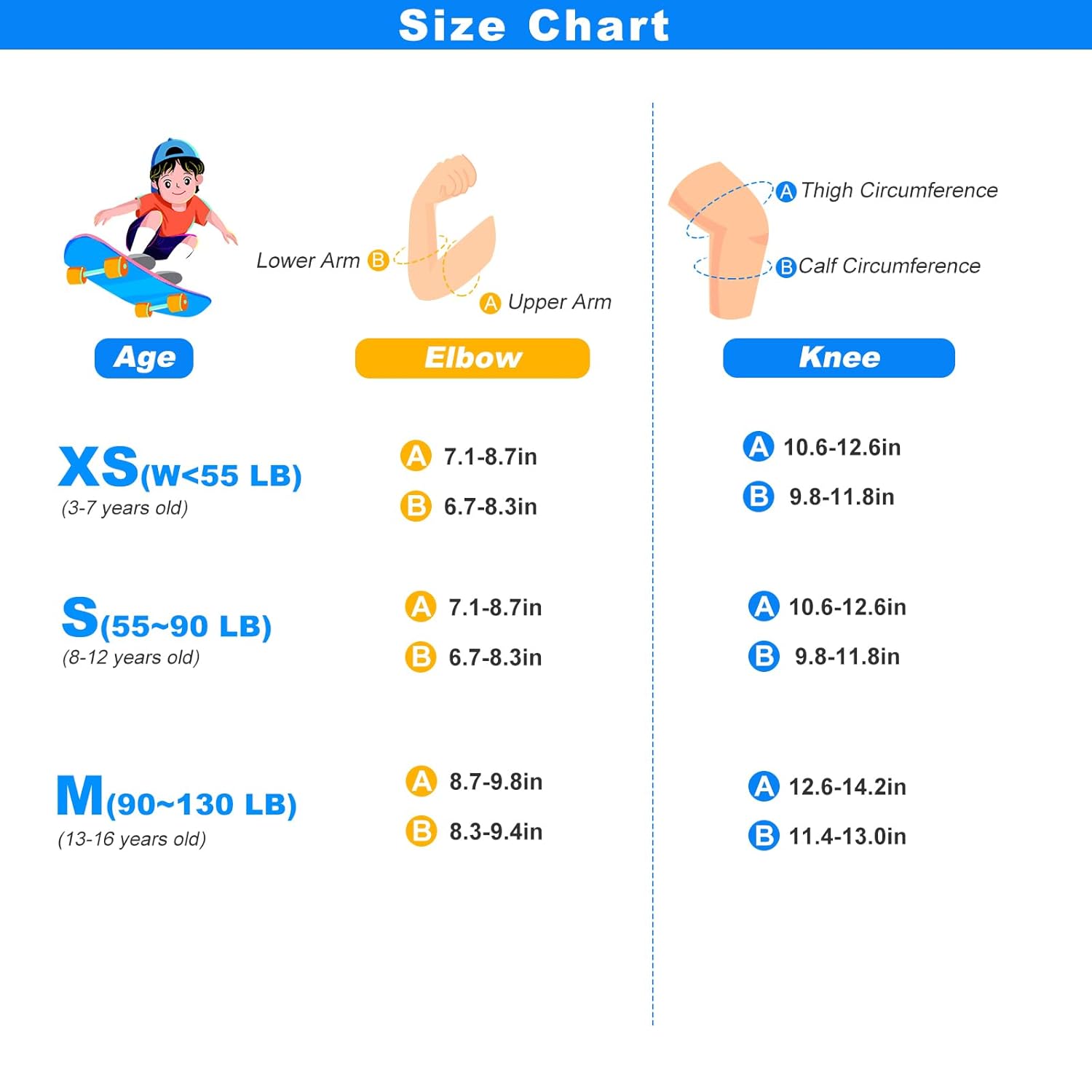 Thumbnail 5 de Inkidio Kinder-Schutzausrüstungs-Set mit Knieschonern, Ellbogenschonern und Handgelenkschonern (XS, S, M)
