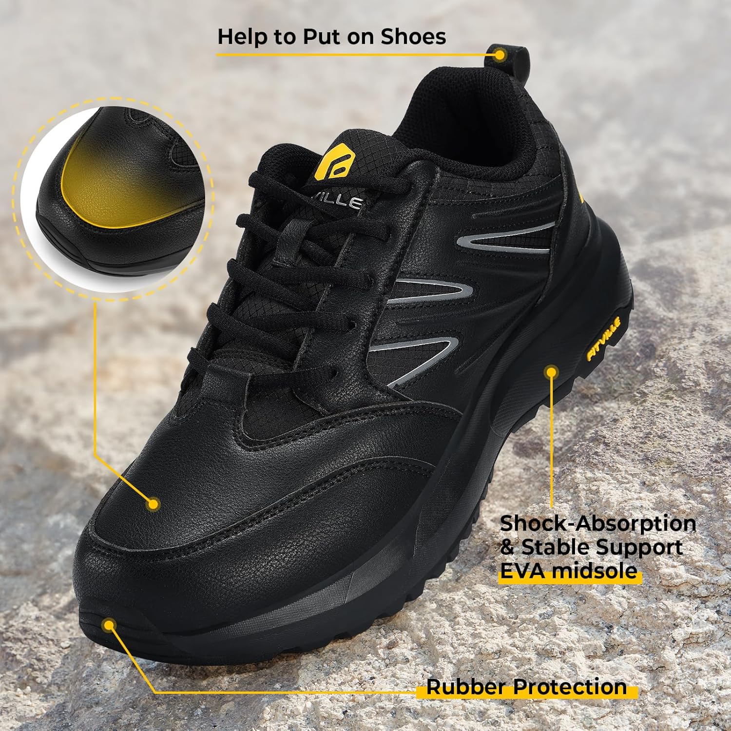 Thumbnail 4 de FitVille Scarpe Uomo Extra Larghe da Running: leggerezza, comfort e supporto per l'arco