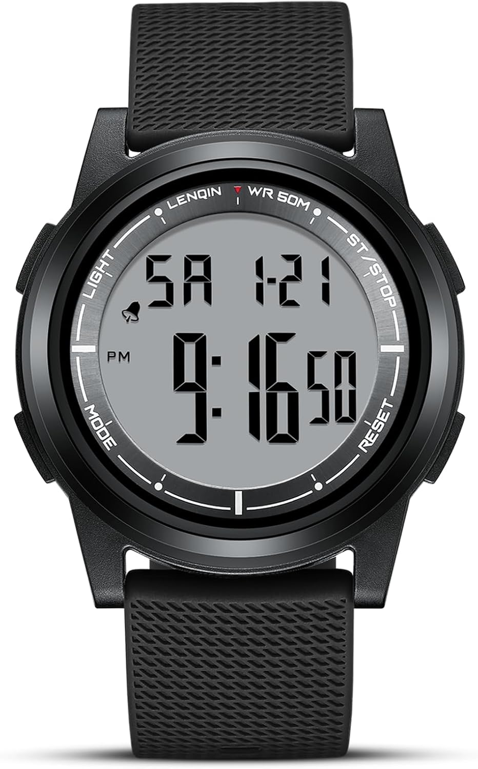 Detalle de HANPOSH Mens Watches Digital Watch – 30m Waterproof, EL Backlight, Stopwatch and Alarm