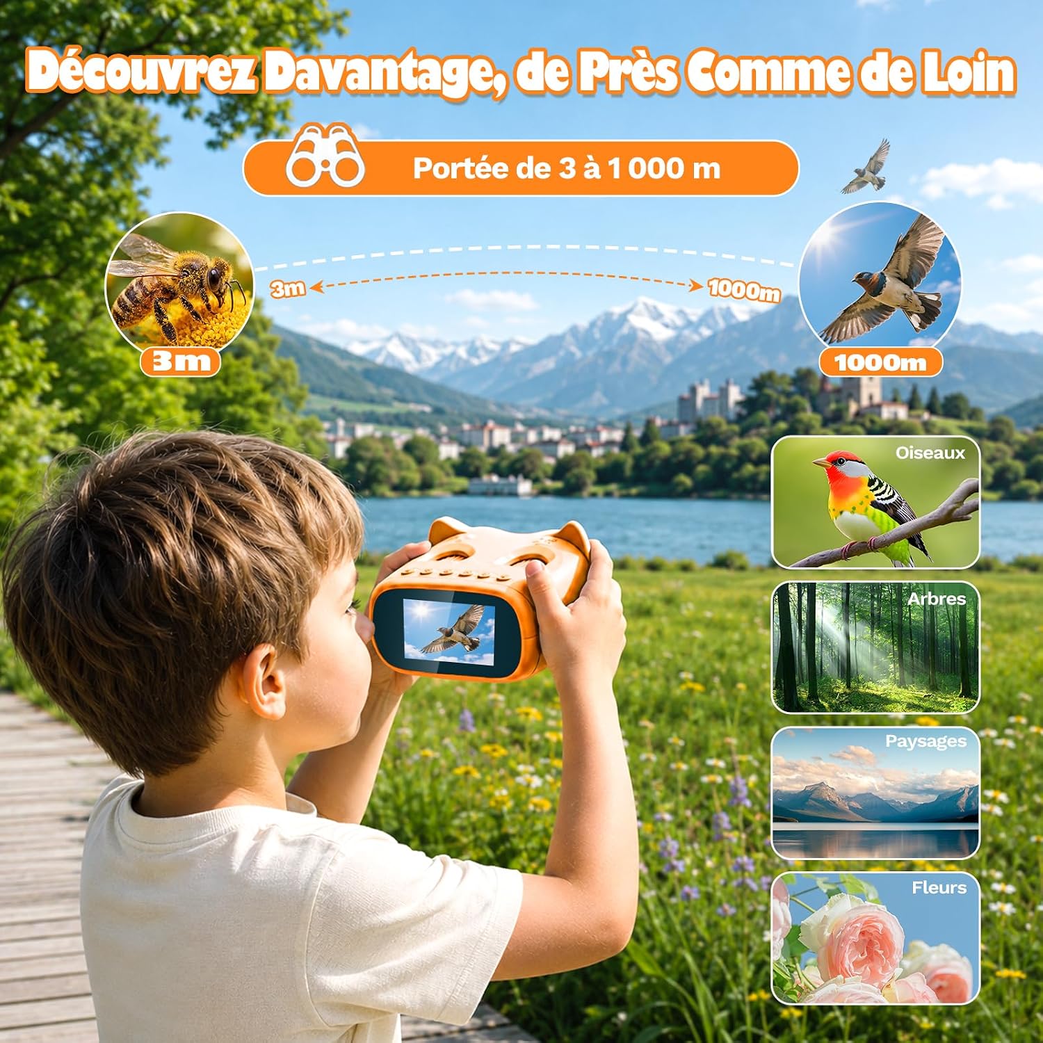 Detalle de ASPOVEN 2 en 1 : Microscope et Télescope Numérique pour Enfant – 1000x avec Écran HD 2,0 pouces