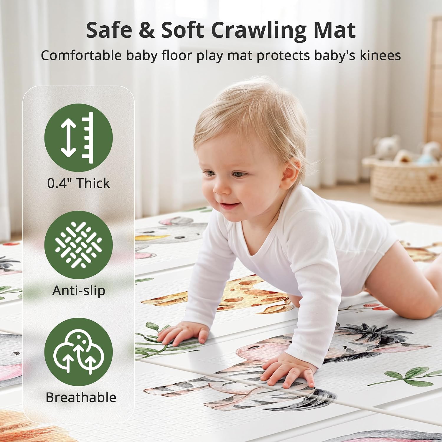 Detalle de NOONKTY Baby Play Mat 79 x 71 inches