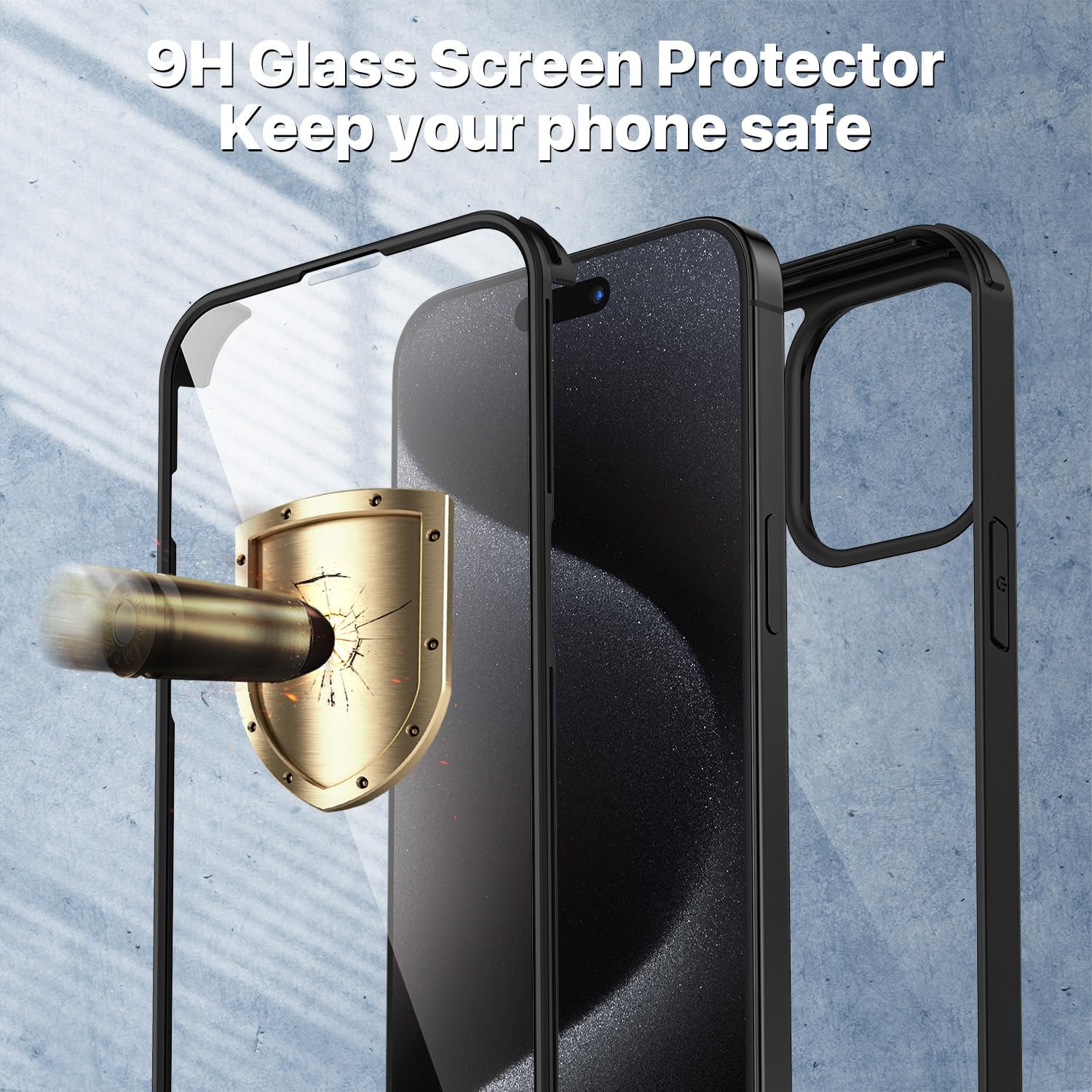 Detalle de CENHUFO iPhone 15 Pro Max full‑body case 360°