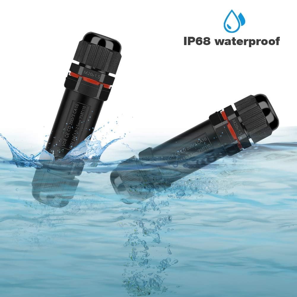 Detalle 1 de HOSPAOP JM-M20 3-polige kabelverbinder IP68, 3-12 mm, zwart, 4 stuks