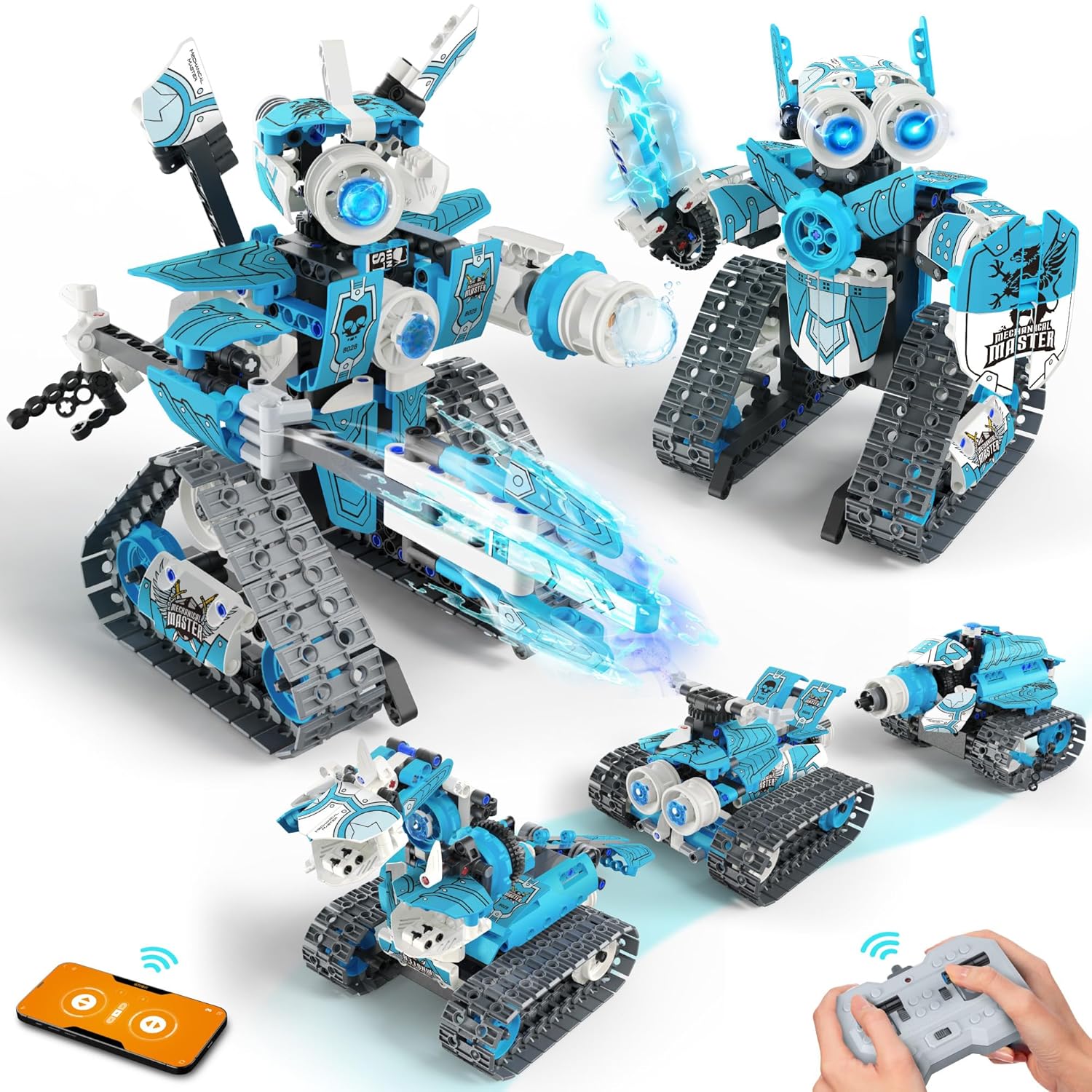 Detalle de Opmind 5 in 1 STEM RC Robot Building Kit — 408PCS Educational Robotics Set for Kids