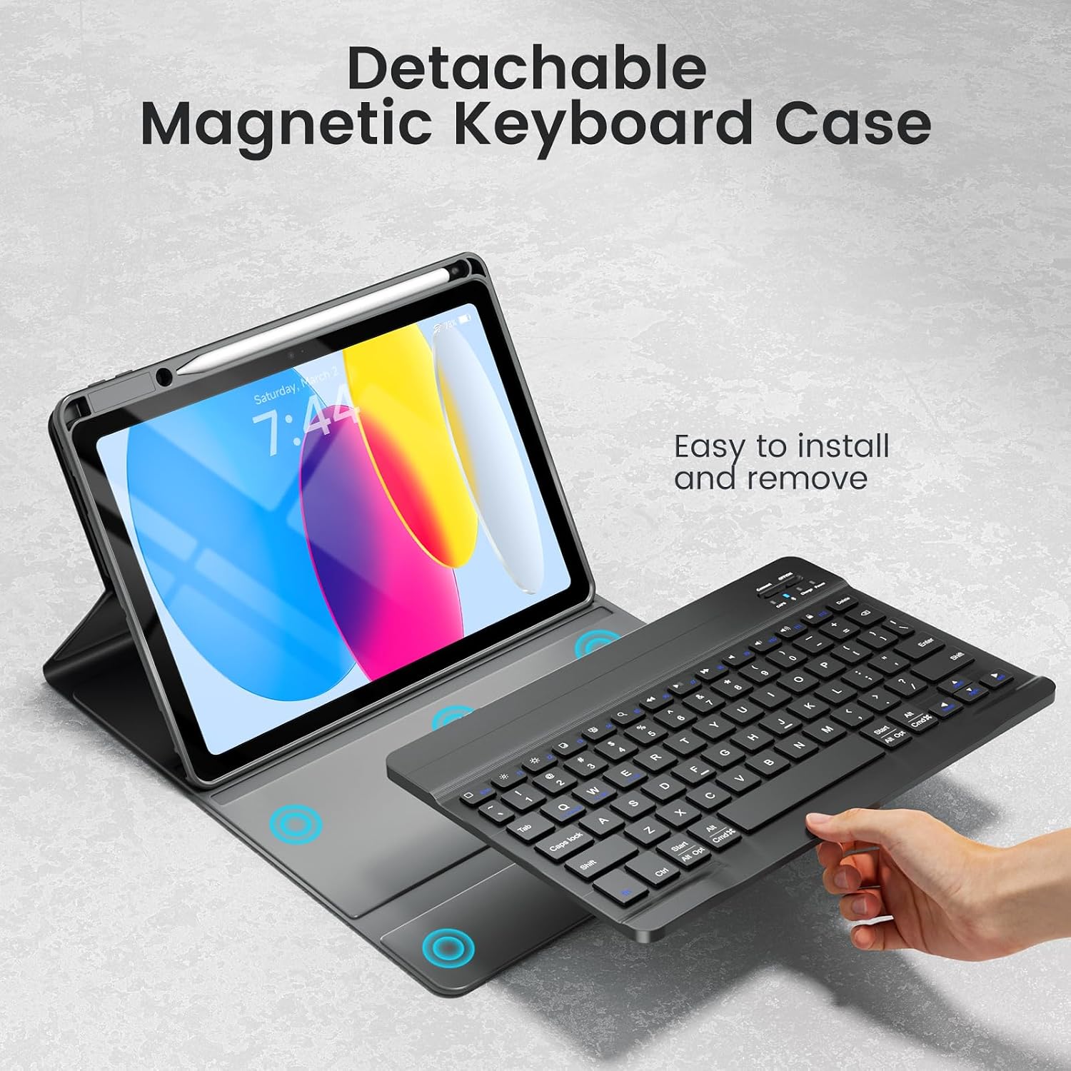 Thumbnail 2 de OYEEICE Anti-Falloff Keycap Keyboard for iPad 10th Gen 10.9-inch 🧾