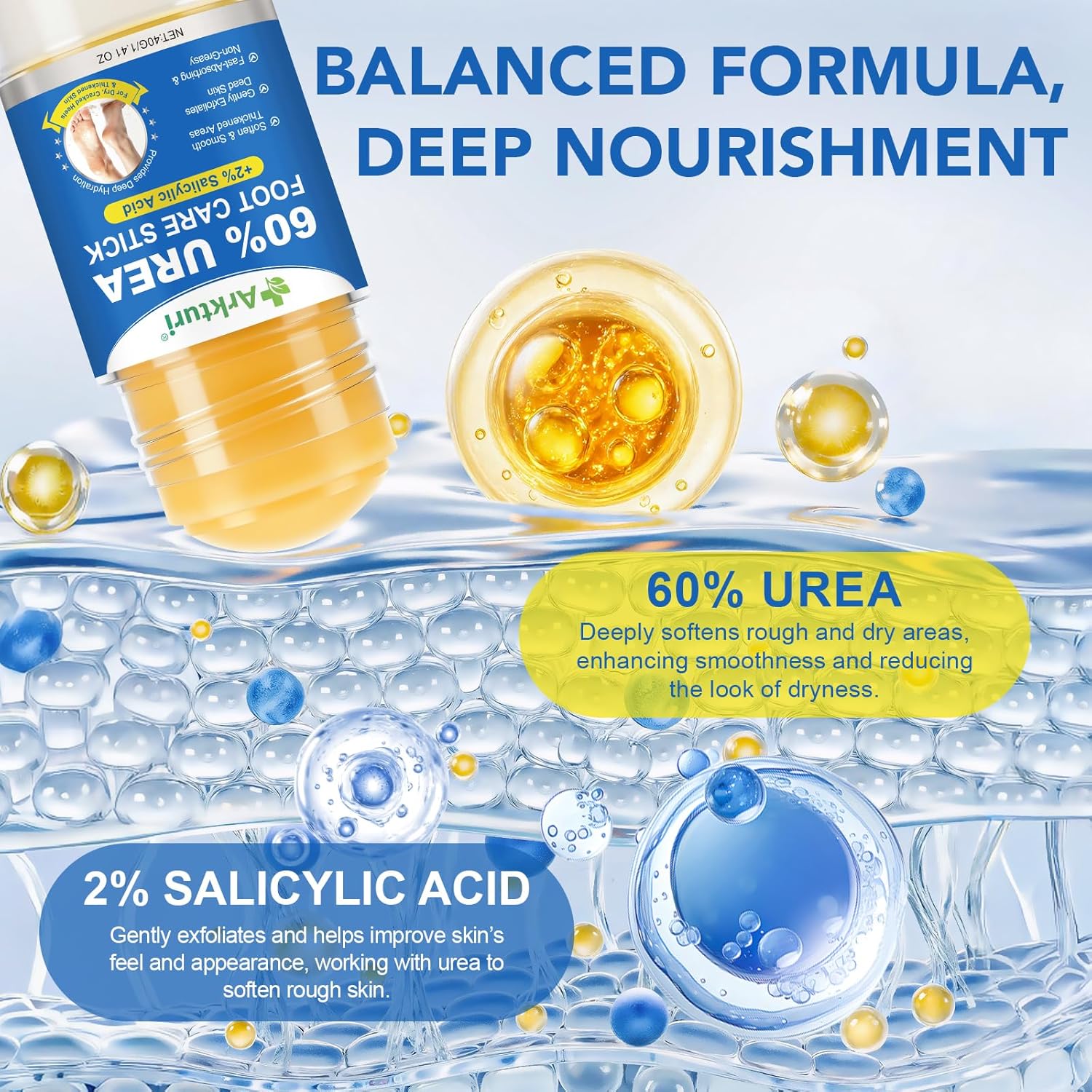 Detalle 2 de Crema piedi urea al 60% – Set da 3 pezzi da 40 g: pelle levigata, idratazione profonda e assorbimento rapido