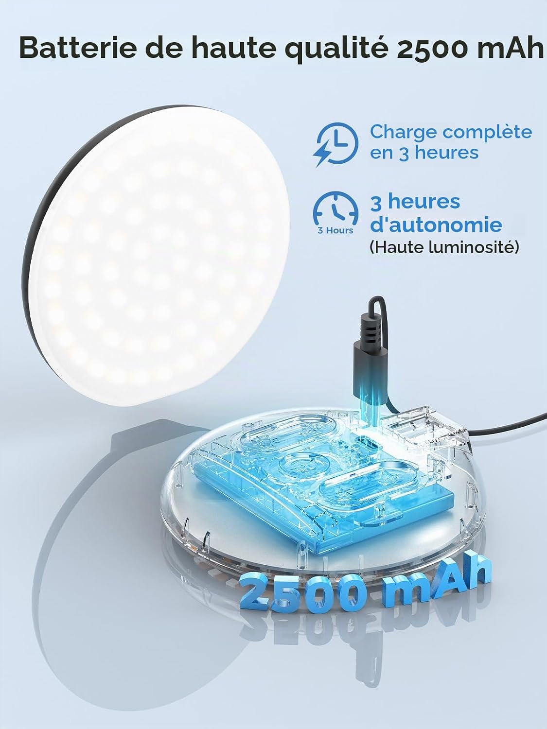 Thumbnail 2 de Smiling Shark LED Lampes Vidéo D6: Lampe compacte à clip et sabot froid pour téléphone et caméra