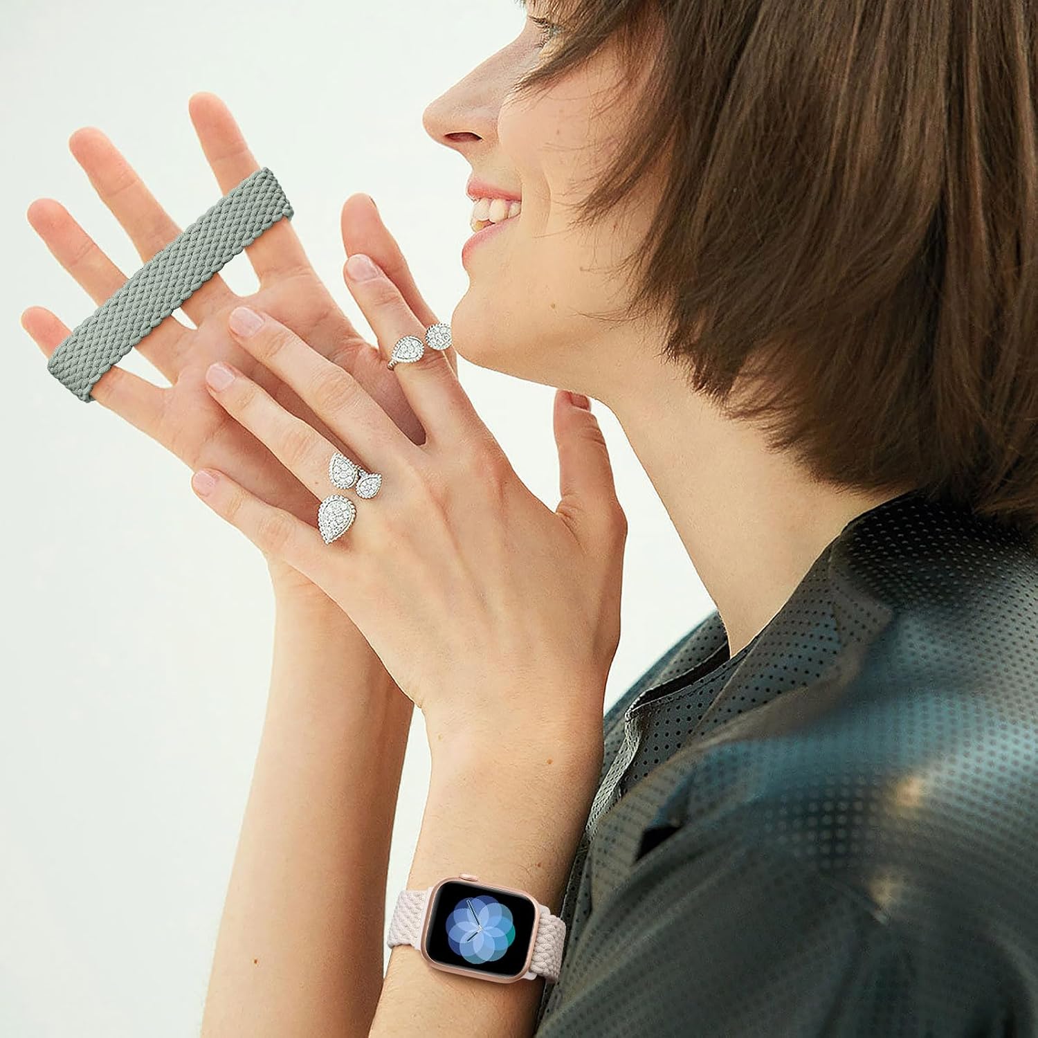 Thumbnail 1 de Mastten Braided Solo Loop Apple Watch Strap 4-Pack