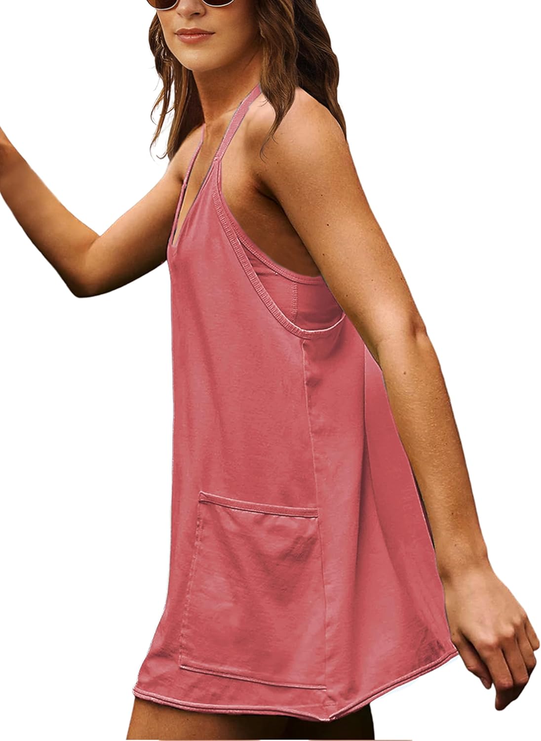 Thumbnail 2 de Faleave Women’s Sleeveless Summer Mini Dress (Spaghetti Strap) with Pockets