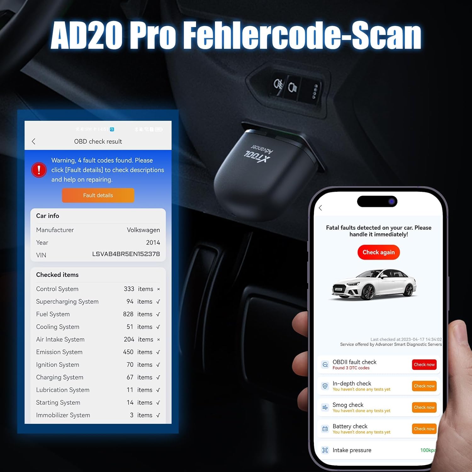 Thumbnail 1 de XTOOL AD20 Pro OBD2 Diagnosegerät mit Öl‑Reset ⛽