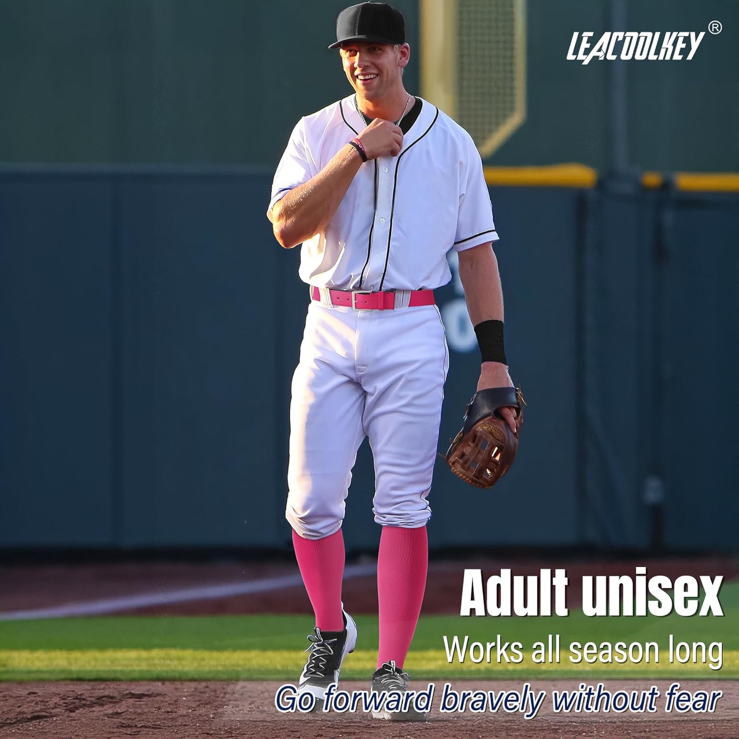 Thumbnail 5 de LEACOOLKEY Baseball Belt and Socks Combo Set (Adjustable Softball Socks + Elastic Belt)