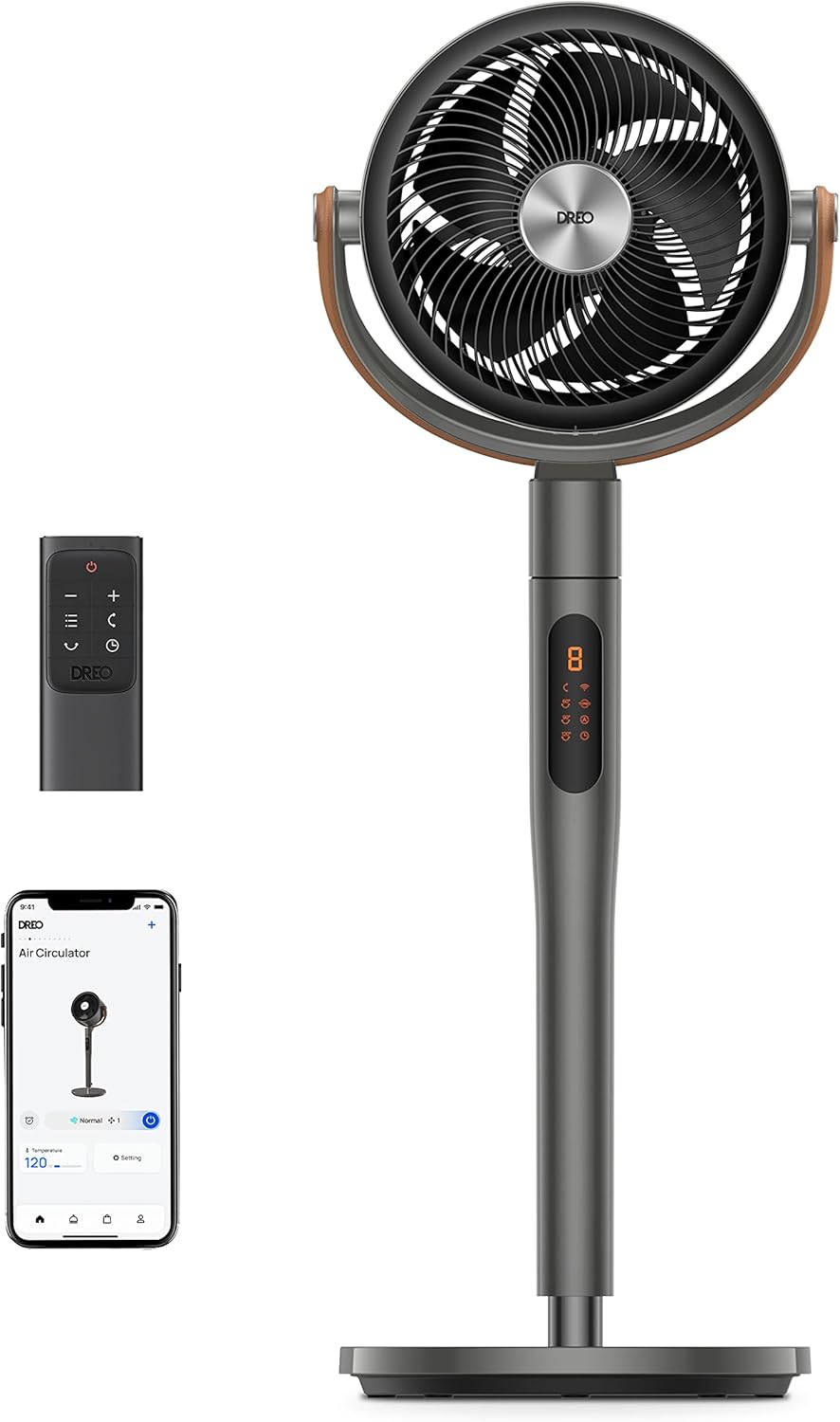 Thumbnail 6 de Dreo Smart Ventilateur sur Pied silencieux, télécommande etAlexa – Noir