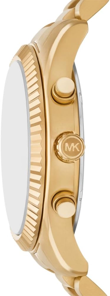 Detalle de Michael Kors Lexington Herren 44 mm Goldfarbene Edelstahluhr MK9245SET