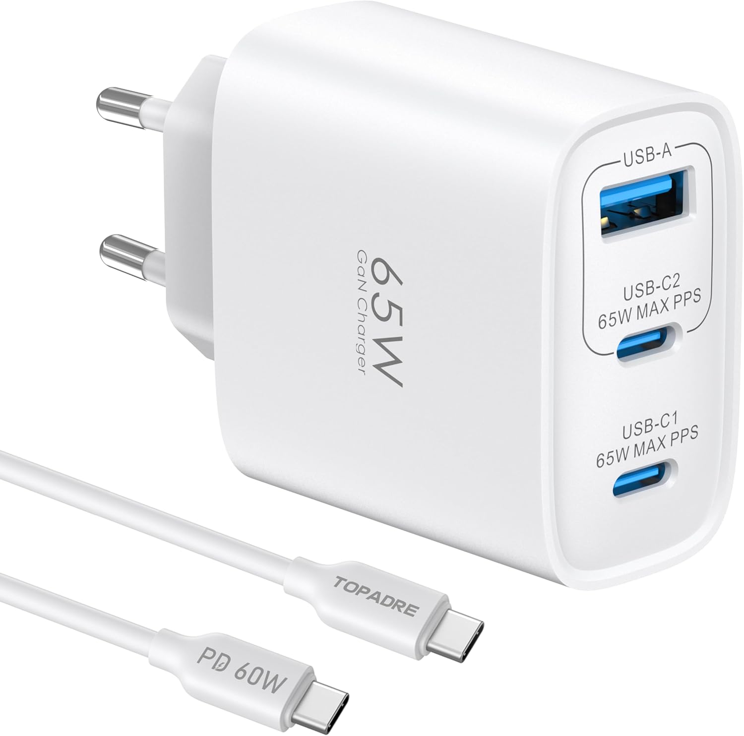 Detalle de USB C Ladegerät 65W 3‑Port