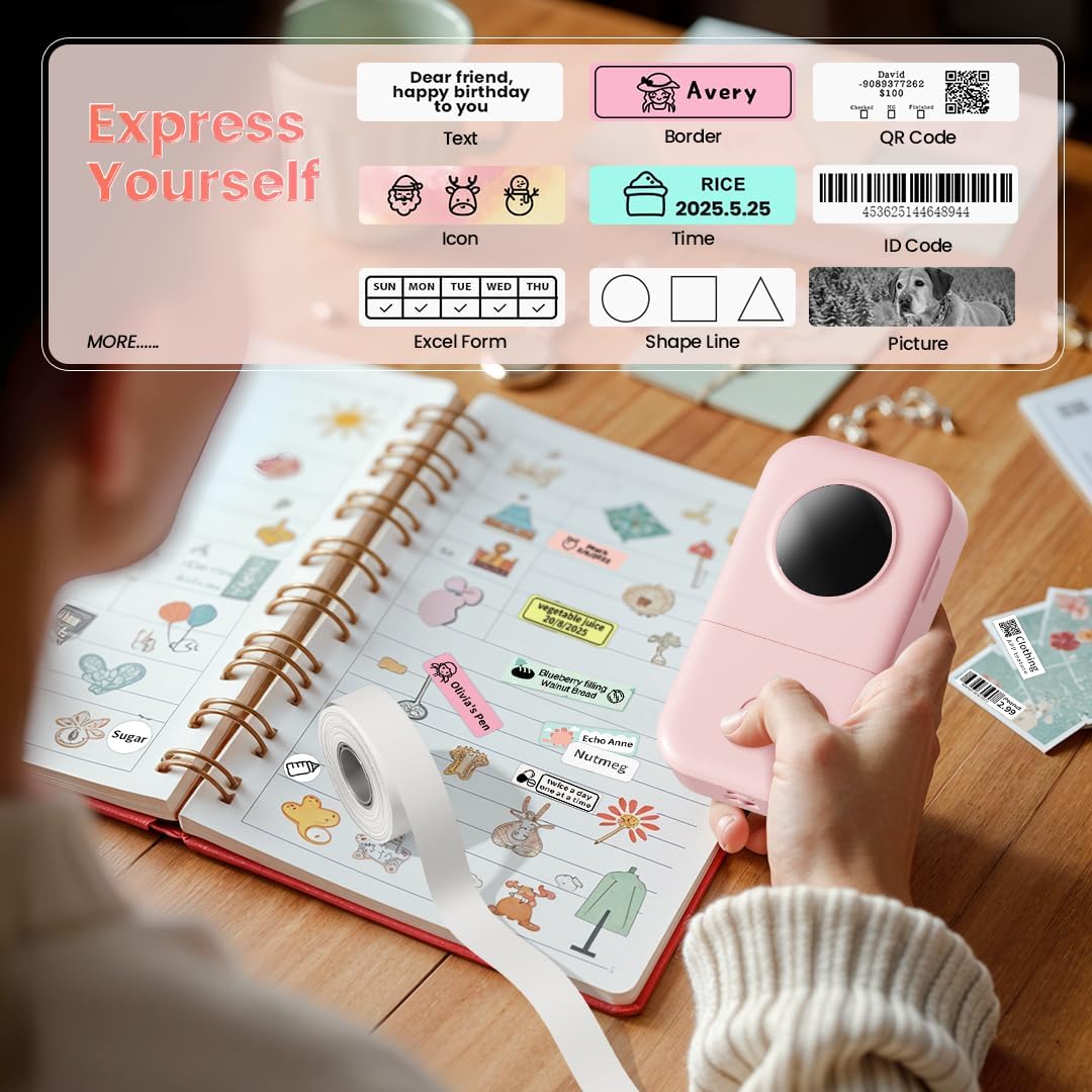 Thumbnail 3 de Phomemo D30 Label Maker: Compact Bluetooth Printer for Home, Classroom, and Small Office