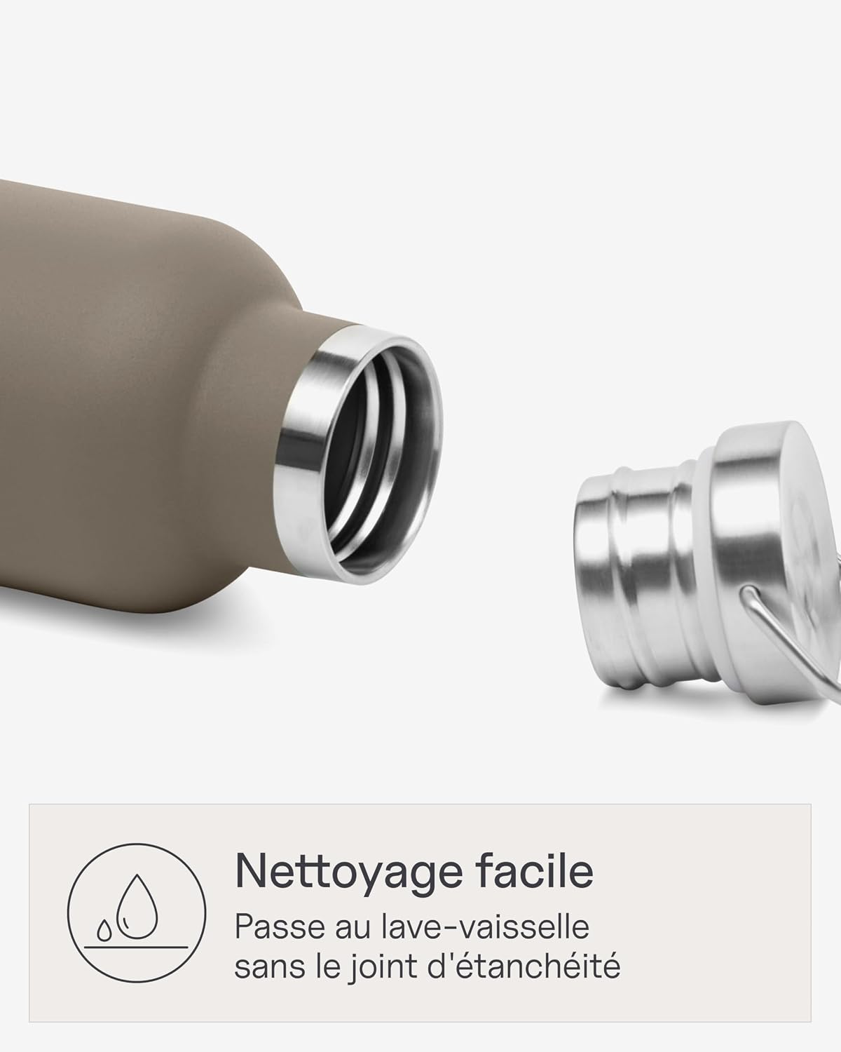 Detalle de Kapten & Son Gourde en acier inoxydable 750 ml – Marron, anti-fuite et lave-vaisselle
