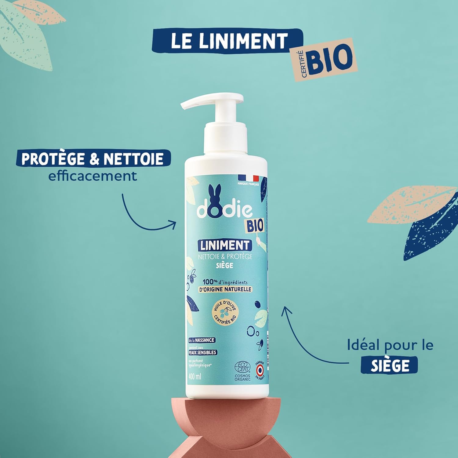 Detalle de Dodie Liniment Oléo-calcaire Bio 400 ml — soin nettoyant et protecteur dès la naissance