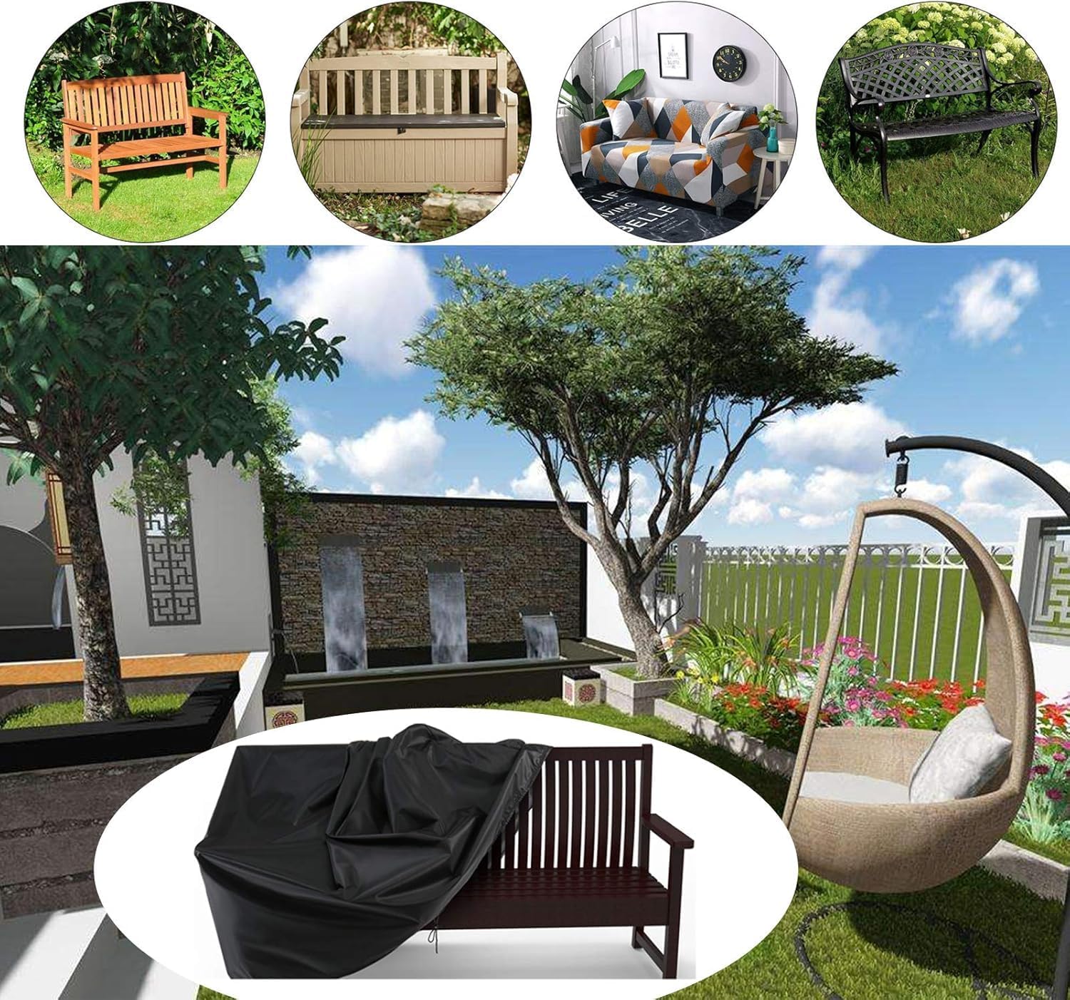 Thumbnail 5 de Canyonus Garden Bench Cover 2 Seater: Waterproof, Windproof & Heavy-Duty