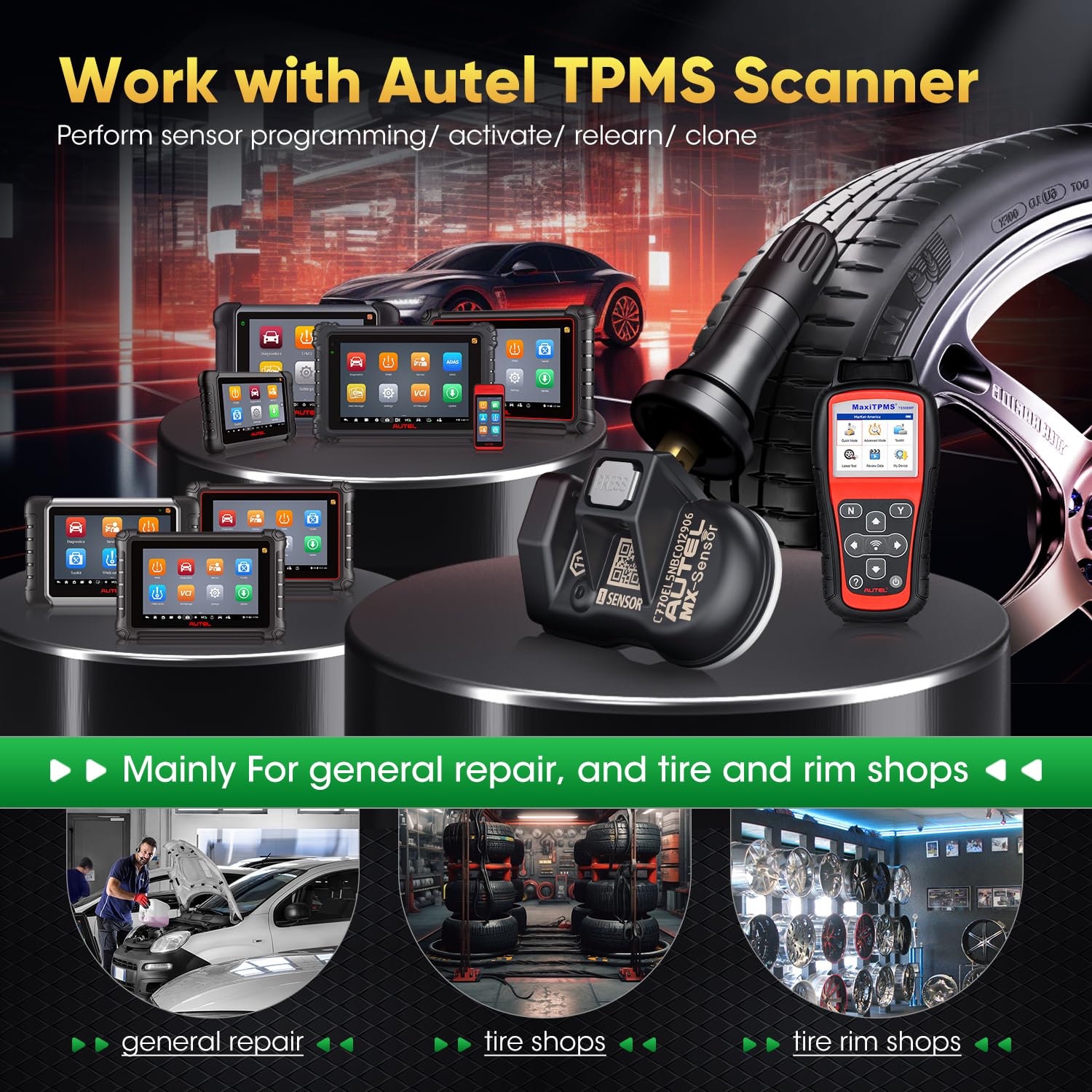 Thumbnail 4 de Autel MX Sensor 4-in-1 Dual Frequency 315/433MHz with Press-In Valve