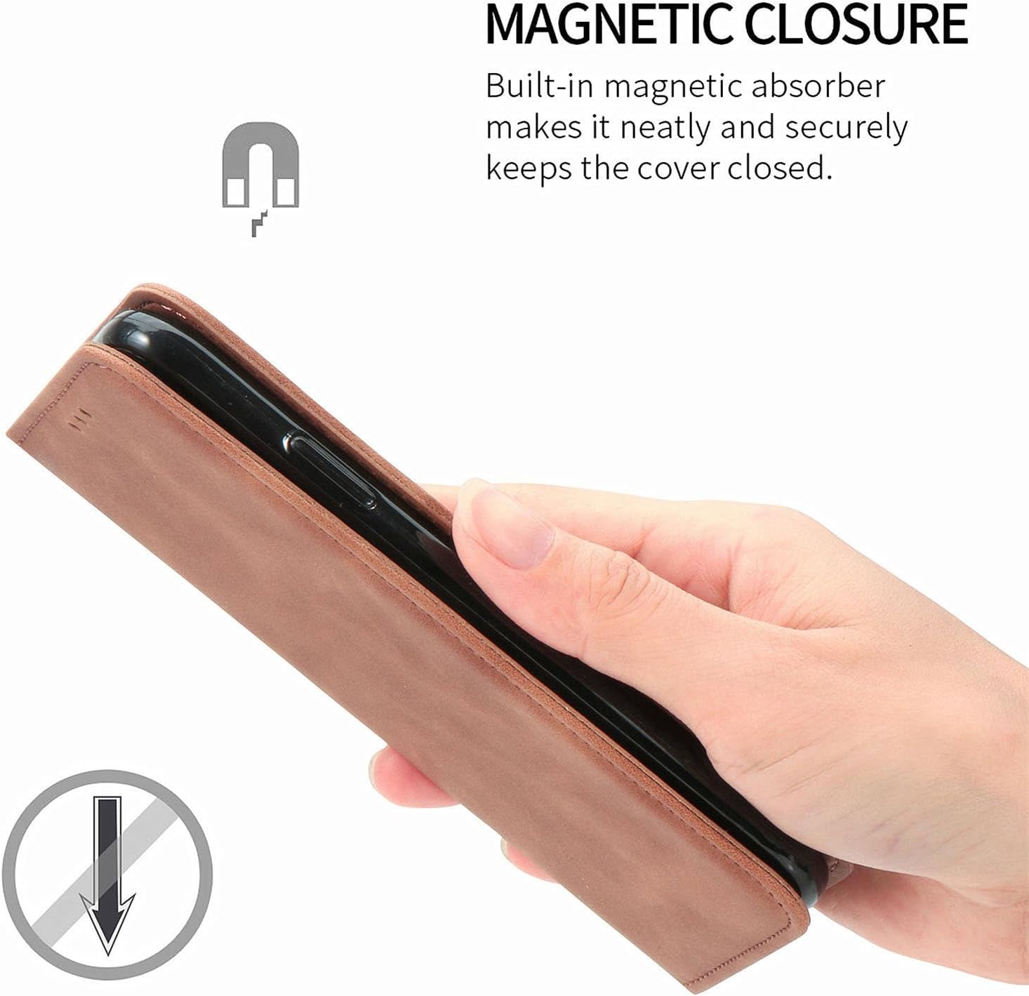 Thumbnail 4 de Cracedily Wallet Flip Leather Case for Nothing Phone 2A (Plus) with Card Slots, Magnetic Closure and Kickstand