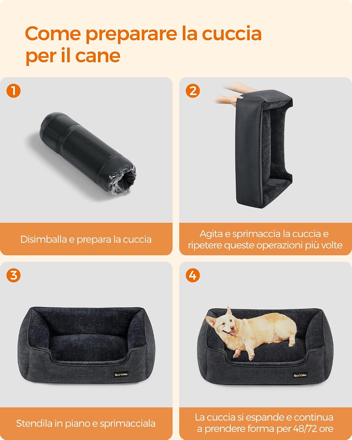 Thumbnail 6 de Feandrea Cuccia per Cani taglia L 90×75×25 cm