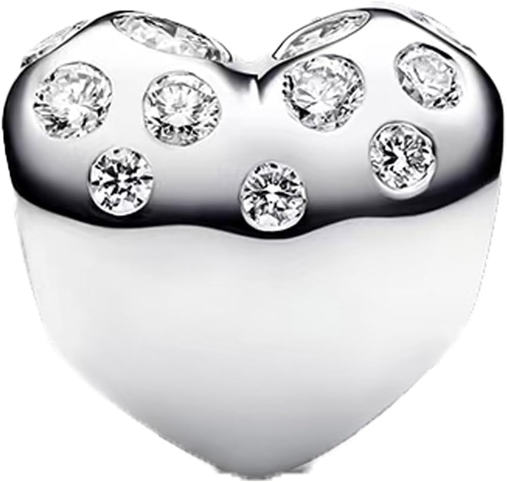 Thumbnail 1 de Amuefer Amore Cuore Charm Compatibili Bracciale Collana in Argento 925 con Oro Rosa, Infinity e Trifoglio – Regalo per Donne