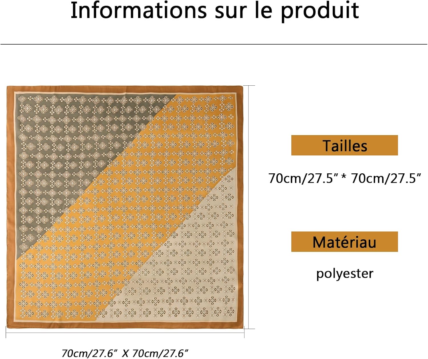 Thumbnail 1 de Foulard/Damkily carré homme façon bandana en polyester à motif paisley (21 x 21 ou 53 x 53 cm)
