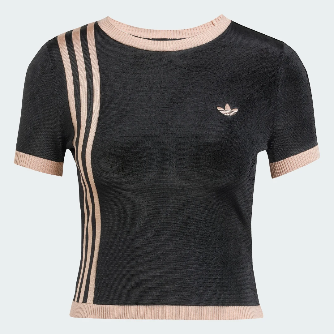 Thumbnail 3 de Camiseta corta Knitted 3 bandas de Adidas – negro, diseño clásico y cómodo