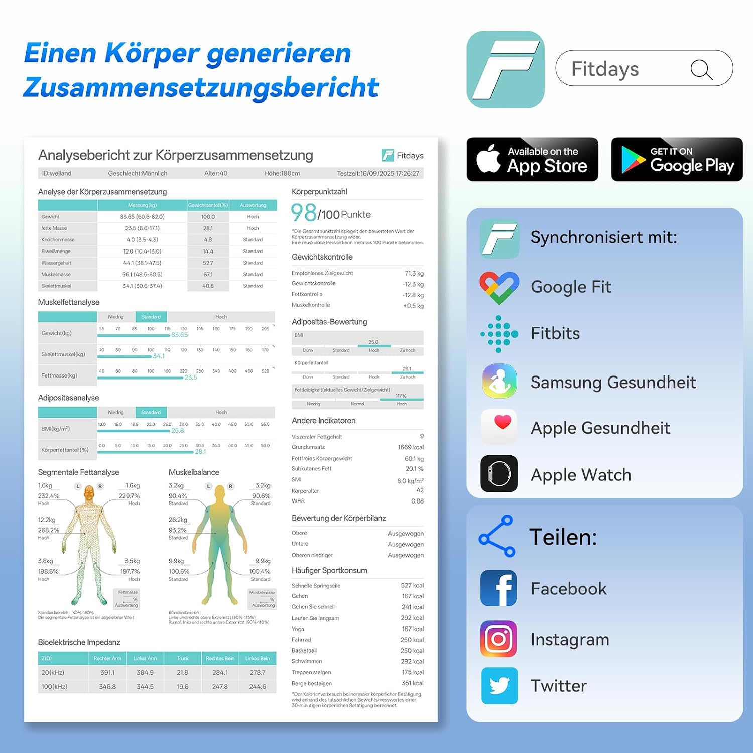 Thumbnail 6 de Lepulse P1 Körperanalysewaage mit Handsensoren (Körperfett, Muskelmasse, App) – Schwarz