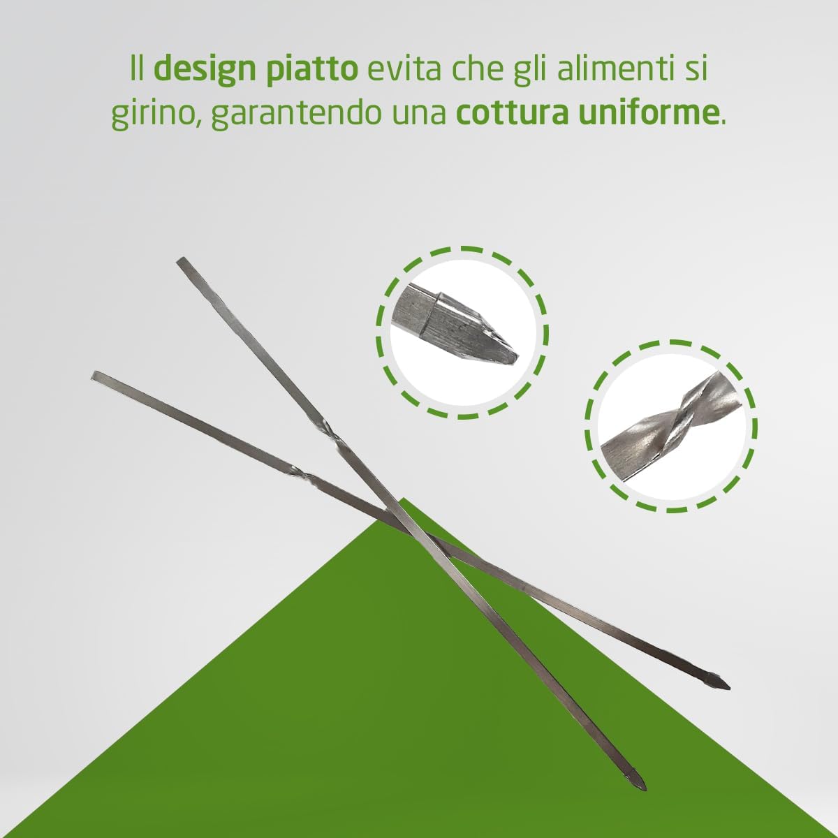 Detalle 2 de Amig - 10 Spiedini Metallo per Barbecue Fireplus — Spiedini in Acciaio Inox da 30 cm