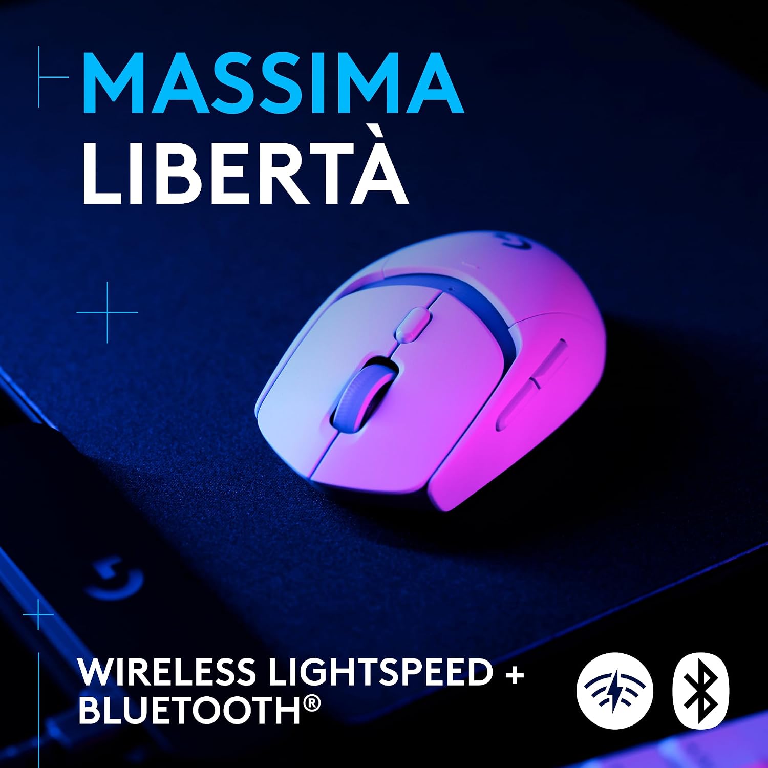 Detalle de Logitech G G309 LIGHTSPEED: mouse gaming wireless leggero con HERO 25K e LIGHTFORCE