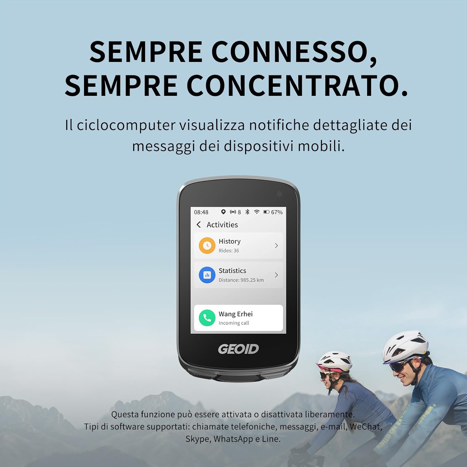 Detalle de GEOID CC700 Pro: GPS Ciclocomputer Touchscreen 2,8" con Mappe Complete e Impermeabile IPX7