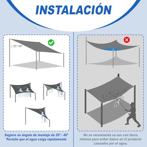 Thumbnail 5 de Sunnylaxx 3x4m Toldo Vela de Sombra Impermeable Crema para Exterior