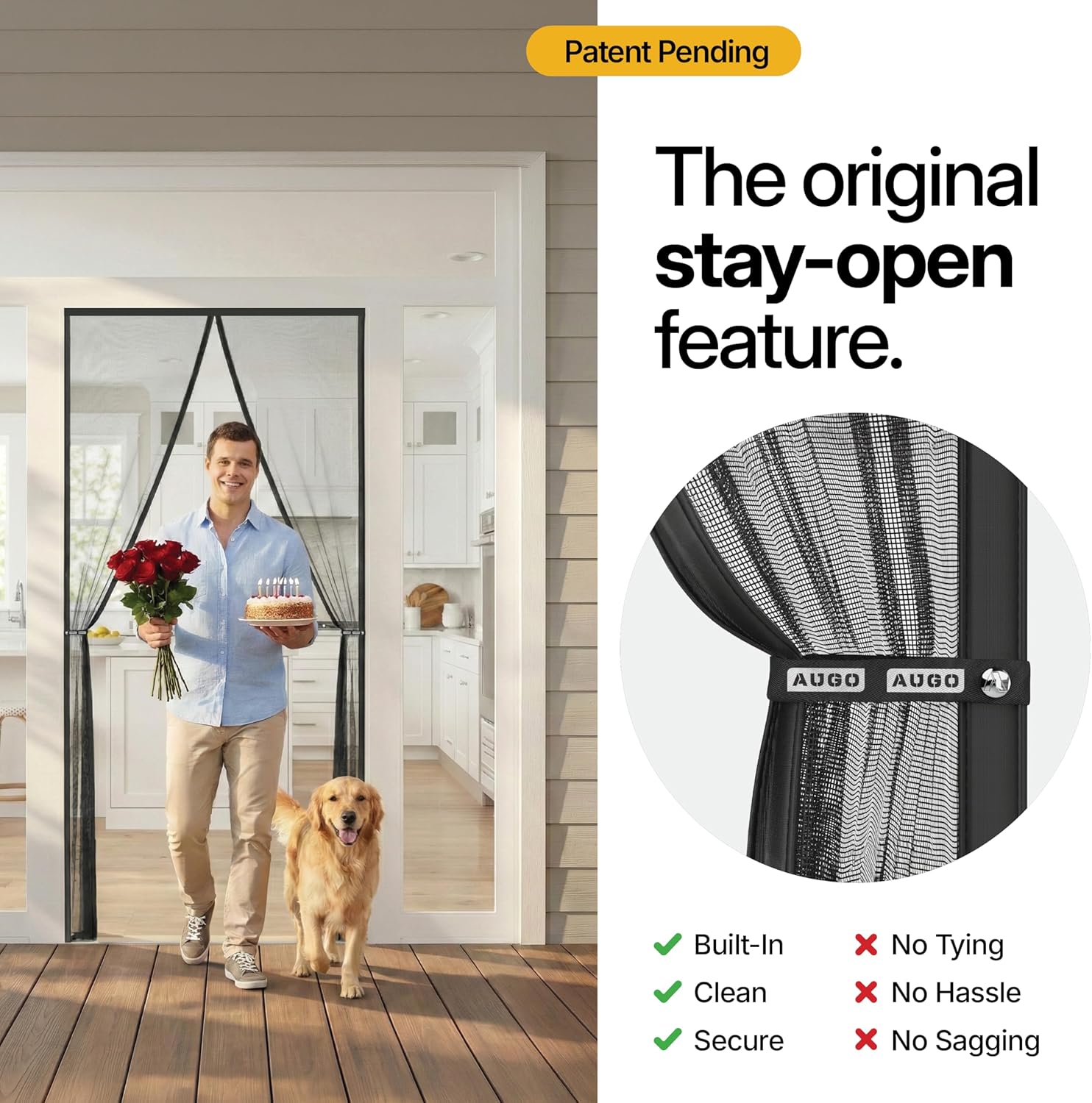 Thumbnail 2 de AUGO Magnetic Fly Screen Door – Self-Sealing, Heavy Duty, 97 x 210cm