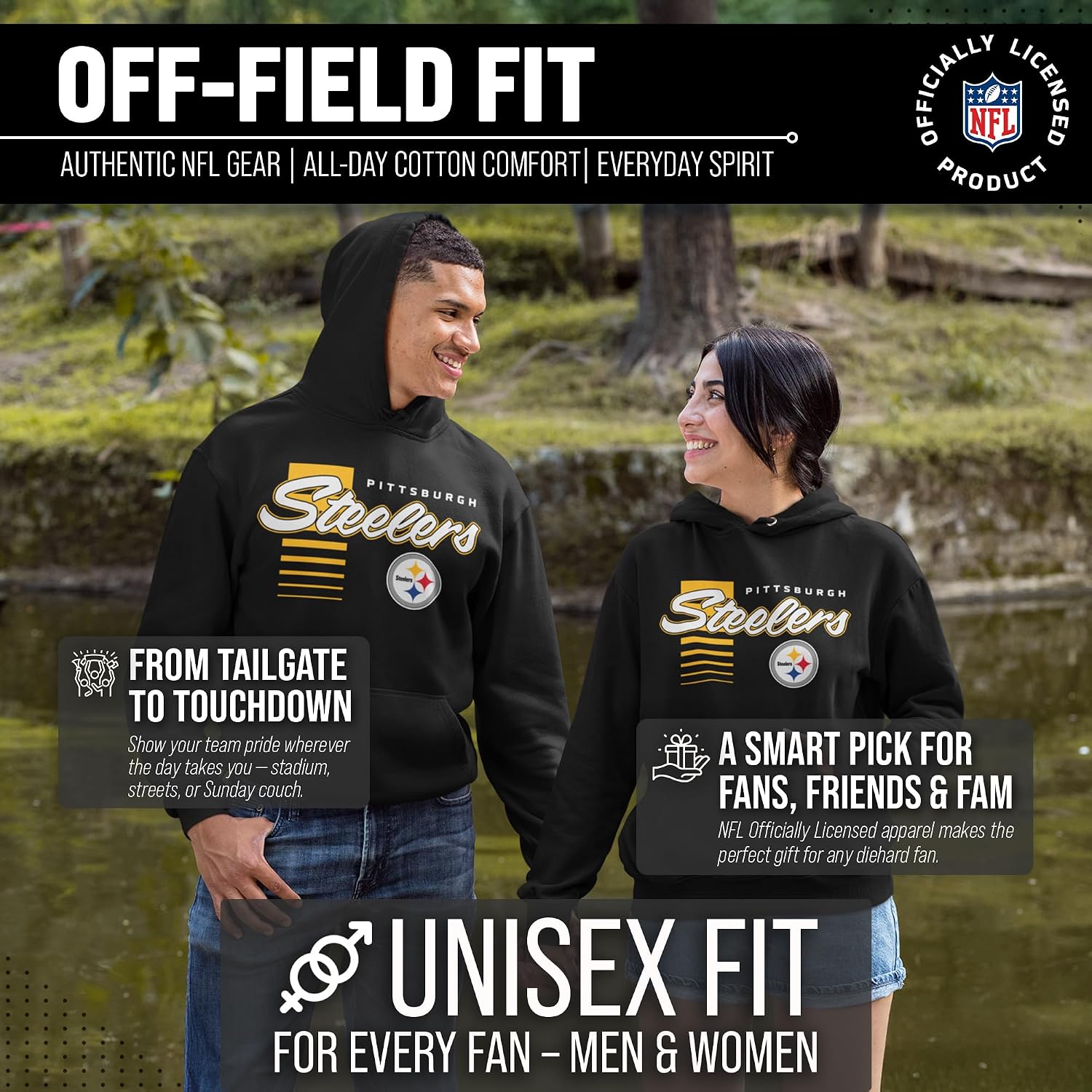 Detalle 2 de NFL Steelers Fleece Hoodie in Cotton-Polyester