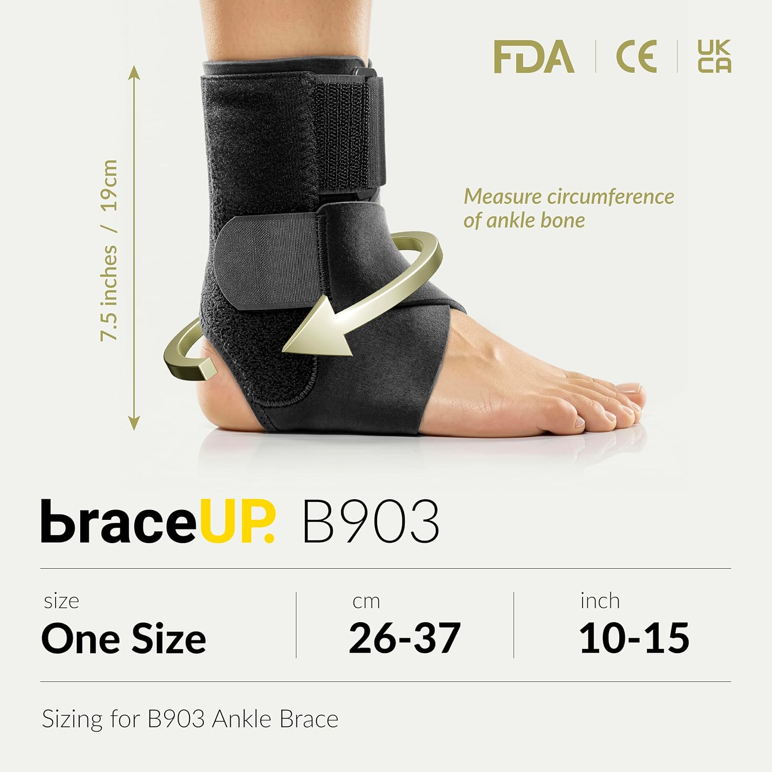 Detalle de BraceUP Ankle Brace - Relieve Pain, Enhance Stability for Foot Pain, Sprained Ankle, Achilles Tendonitis