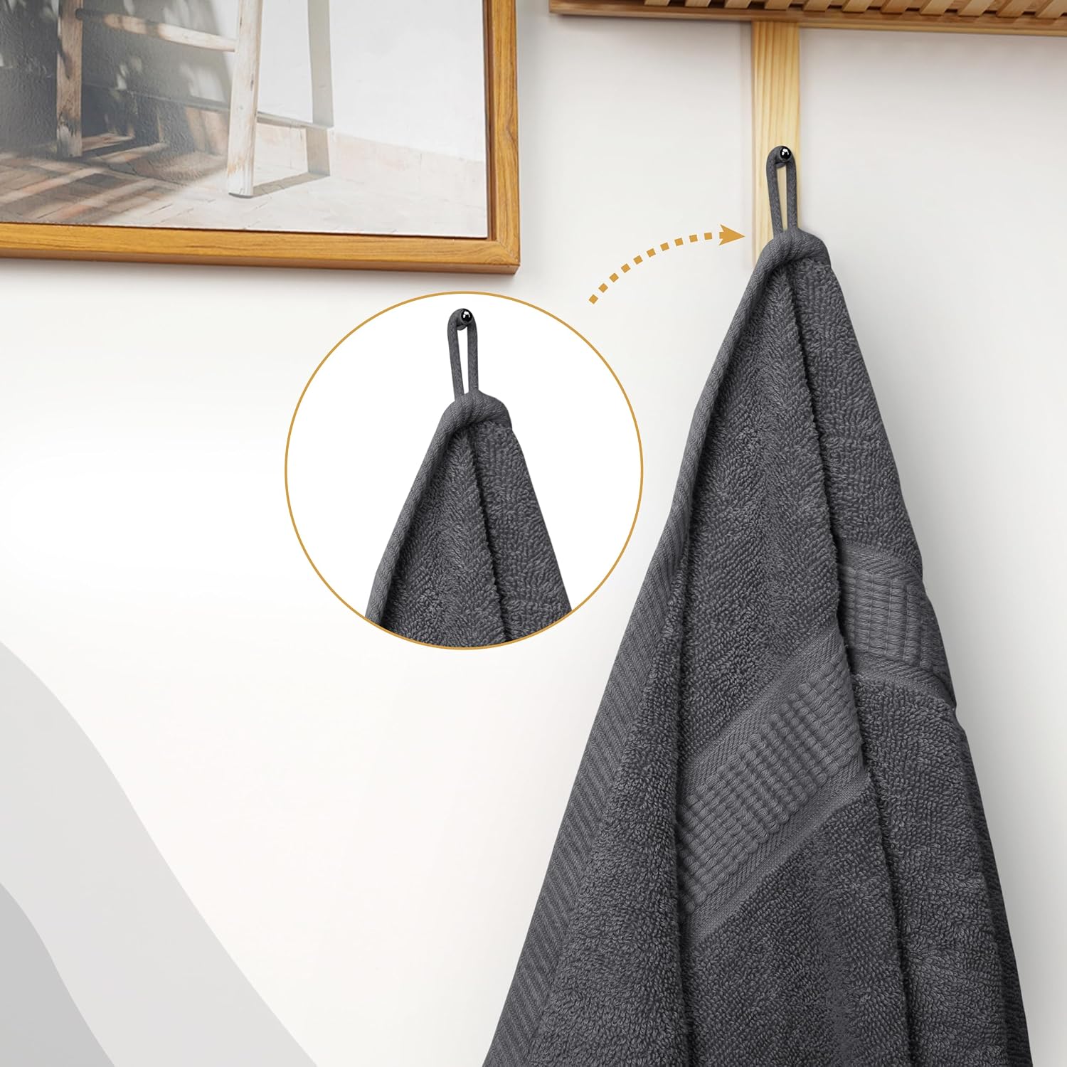 Thumbnail 2 de Utopia Towels UT1094 Large Cotton Bath Sheets, 80 x 200 cm, Grey, Set of 2