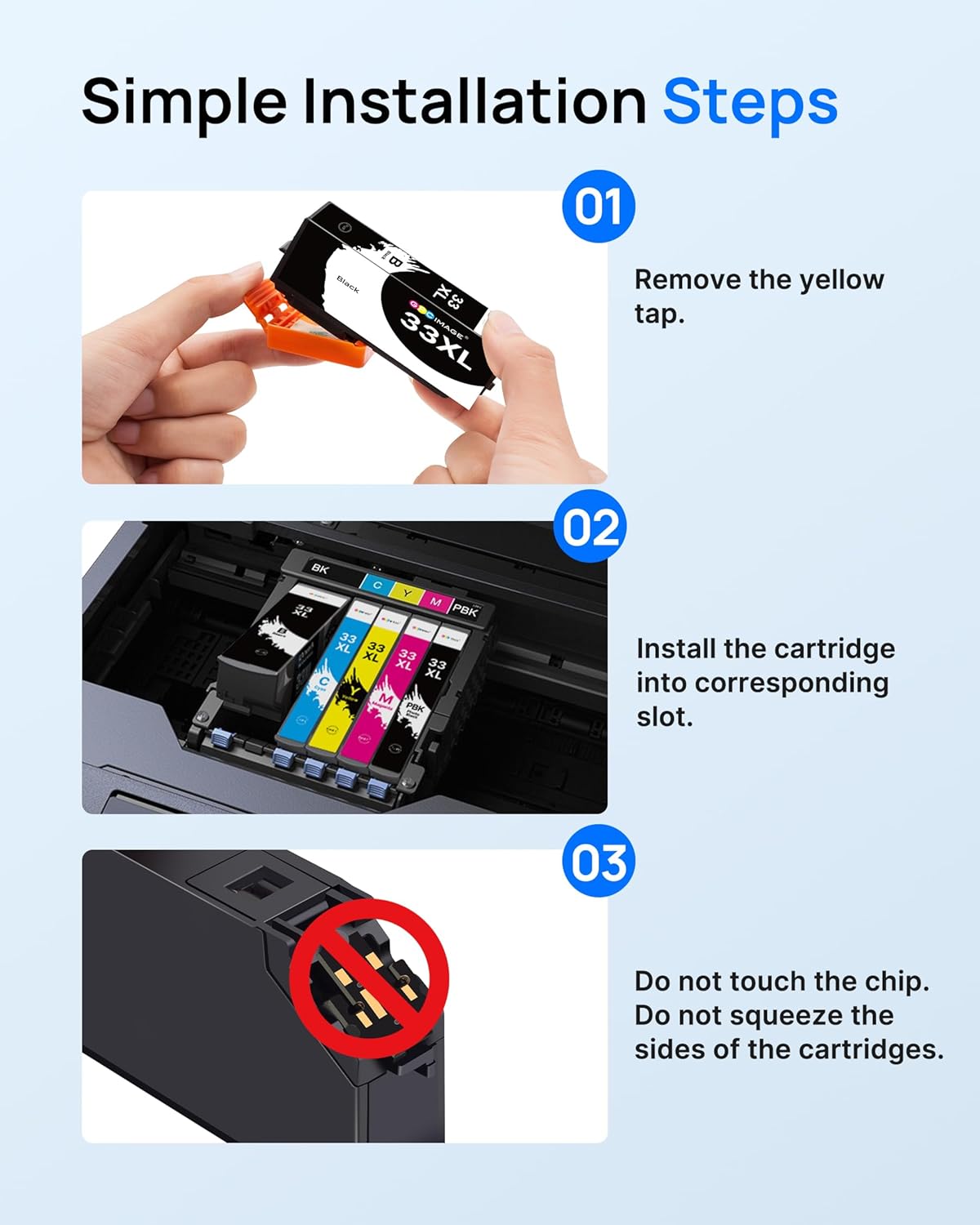 Thumbnail 6 de GPC IMAGE 33XL kompatible Tintenpatronen für Epson Expression Premium (15er-Pack: Schwarz, Foto Schwarz, Cyan, Magenta, Gelb)