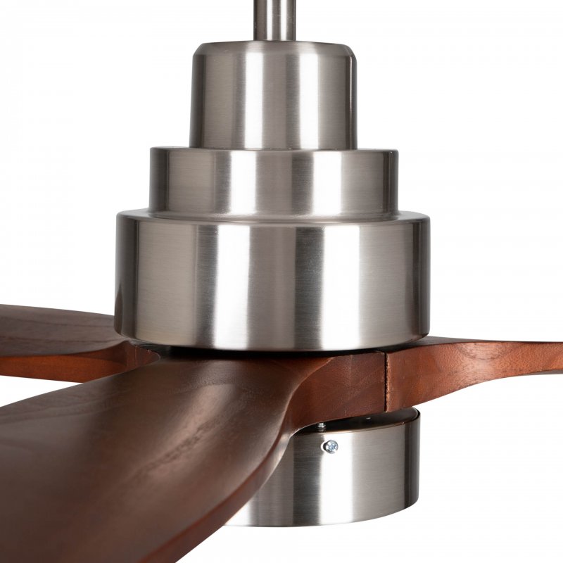 Detalle 2 de Mellerware Brizy Bright Ventilador de Techo con Luz y Mando 45W, Madera Oscura