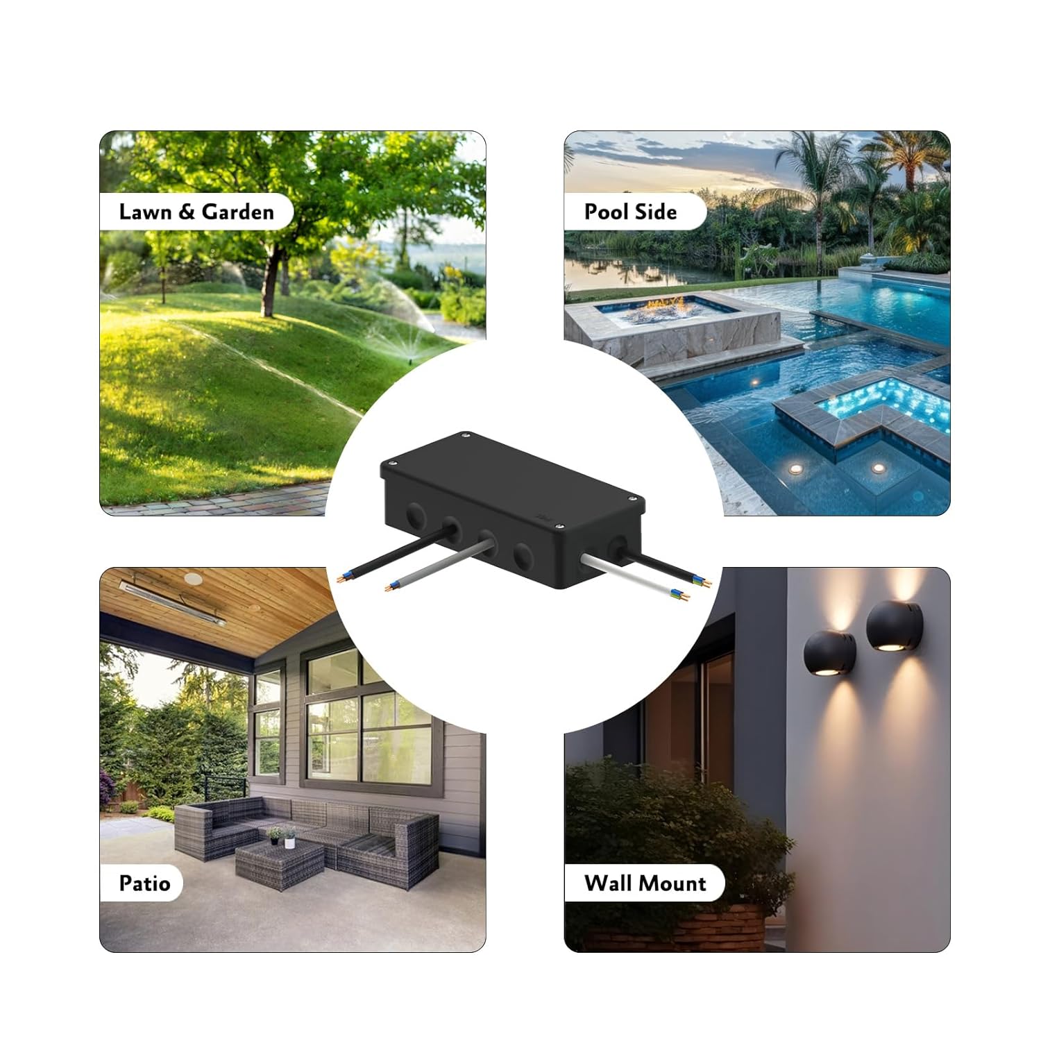 Thumbnail 4 de Temolink IP65 Abzweigdose Schwarz (2 Stück) – wasserdichte Aufputz-Verteilerdose für Außen & Feuchträume, 180×88 mm