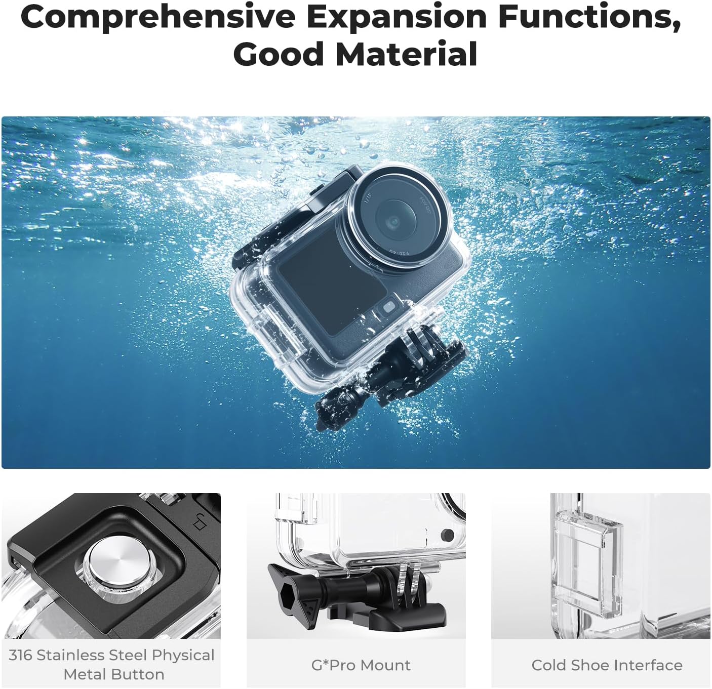 Detalle de K&F CONCEPT 60M/196FT Waterproof Case with Floating Handle Kit for DJI Osmo Action 6
