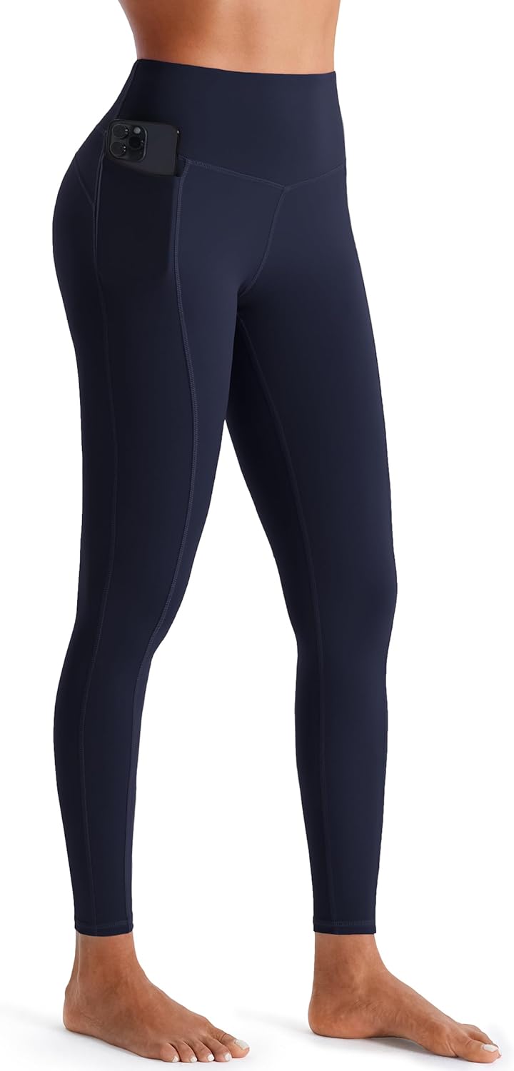 Detalle de JOYSPELS Women's Gym Leggings with Pockets — High Waisted Tummy Control, Full Length and Capri Options