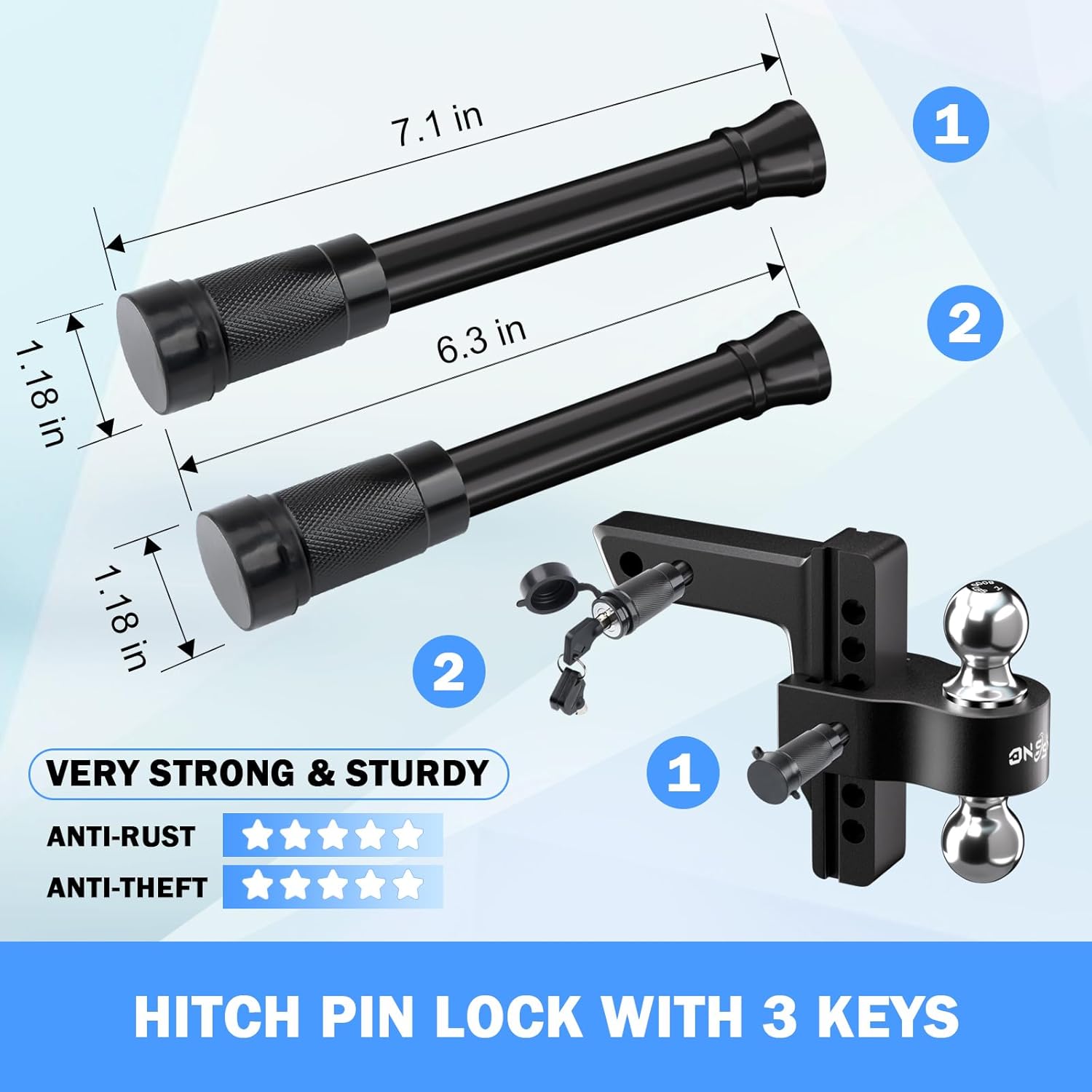 Thumbnail 2 de Adjustable Trailer Truck Drop Hitch 6" Drop 12500 lbs 🚚