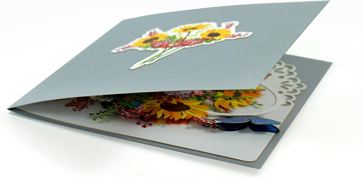 Thumbnail 3 de CUTPOPUP Sunflowers Basket Pop-Up Birthday Cards (15 x 15 cm) – Gifts for Women, Mum, Wife, Grandma