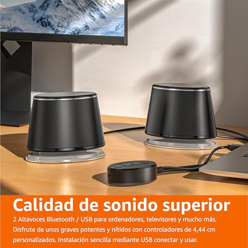 Thumbnail 5 de Amazon Basics Altavoces Bluetooth y USB con luz azul 🎵